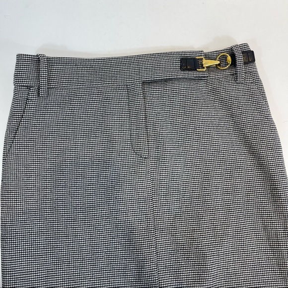Gucci Vintage Houndstooth Print Tom Ford Era Pencil Skirt Horsebit Gold Buckle 4 - Picture 4 of 10